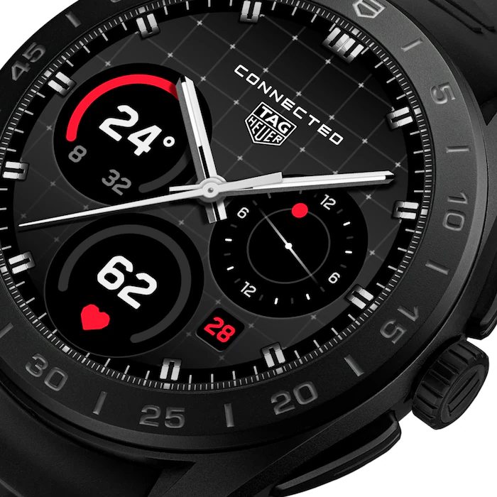 TAG Heuer Connected Calibre E5 45mm Mens Watch Titanium Black Rubber Strap MPN: