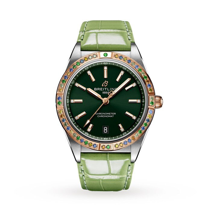 Breitling Chronomat Automatic 36 South Sea Green Leather Strap Ladies Watch MPN: U10380611L1P1