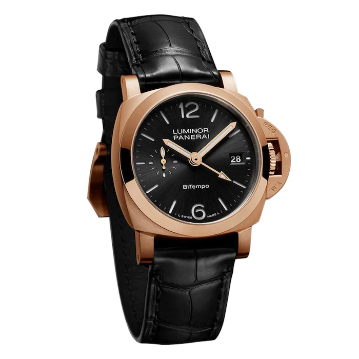 Panerai Luminor Quaranta BiTempo Goldtech 40mm Mens Watch Black MPN: PAM01641